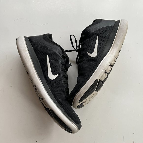 Nike Flex 2016‎ Lace Up 830751 001 Running Shoes Black Womens Size 8 Athletic - Picture 7 of 9